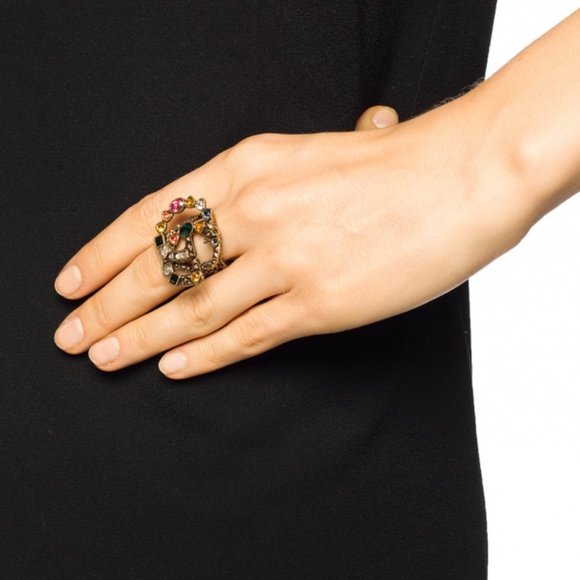 Gucci Crystal GG Ring in Gold NEW IN BOX - Picture 4 of 8